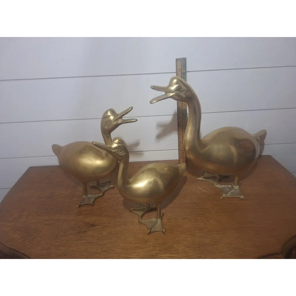 Vintage large brass duck/ geese figurines